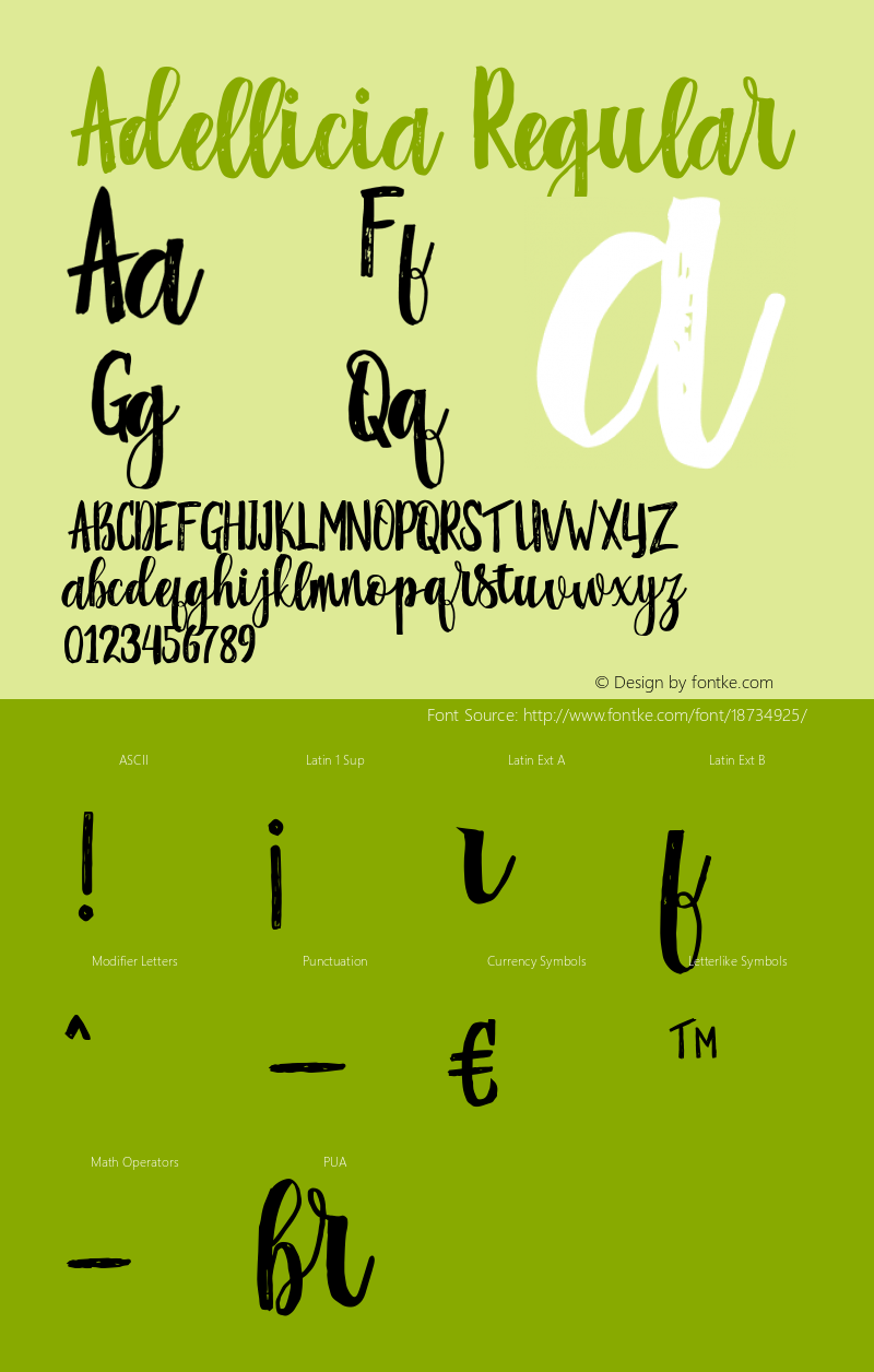 Adellicia Regular Version 1.000 Font Sample