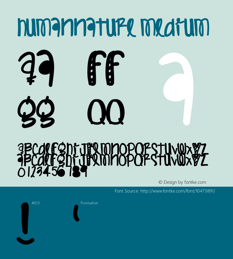 HumanNature Medium Version 001.000 Font Sample