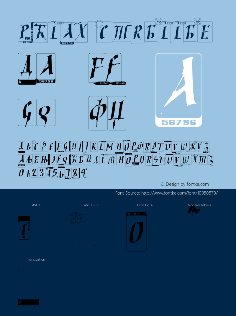 Phlax Cyrillic Version 001.000 Font Sample