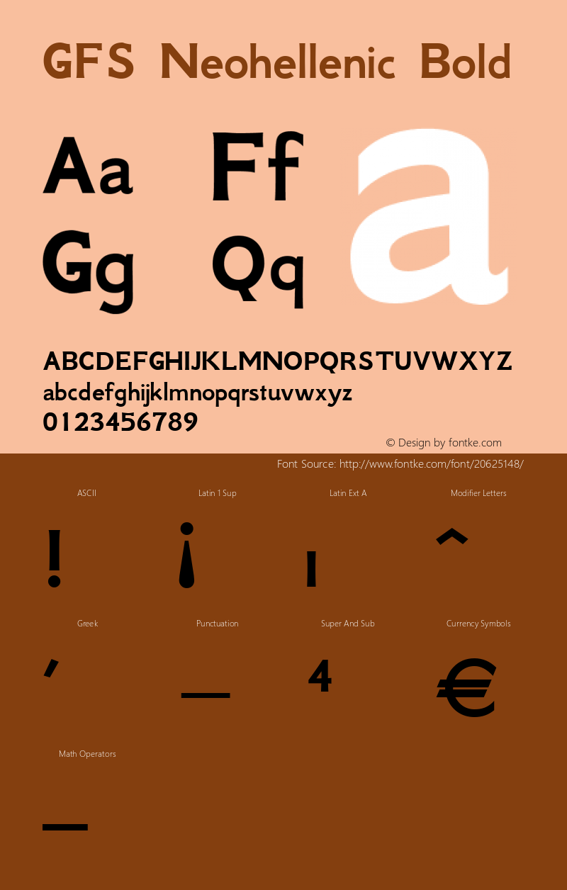 GFS Neohellenic Bold Version 1.0 Font Sample