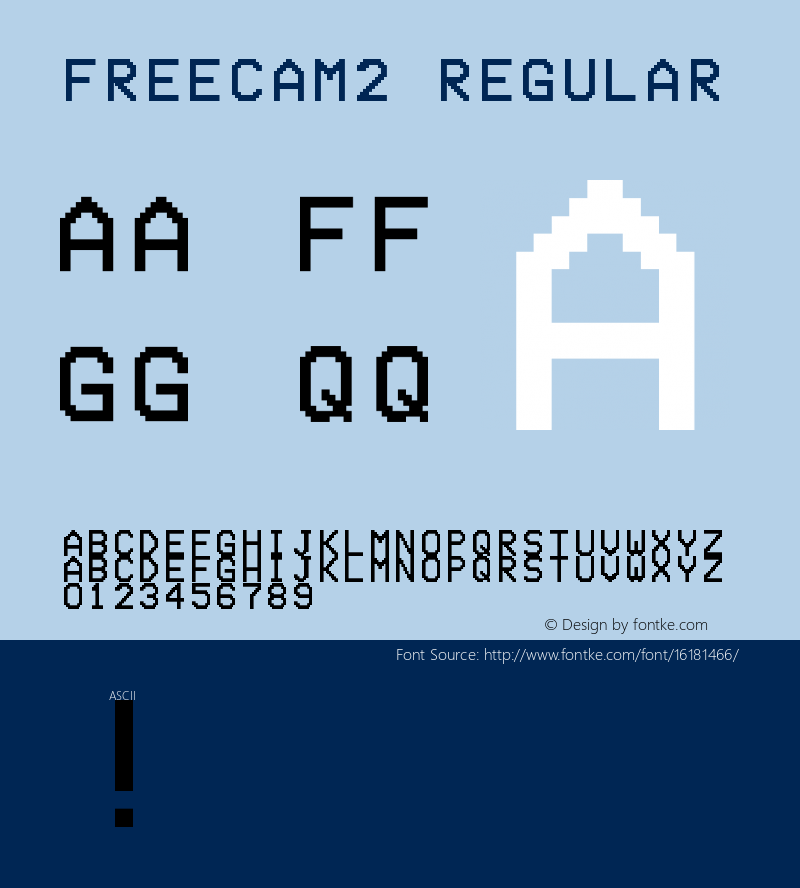 freecam2 Regular Version 1.0 Font Sample