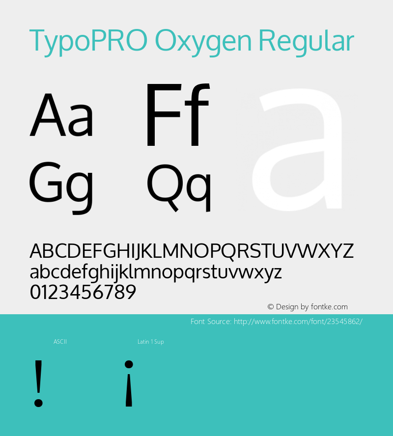 TypoPRO Oxygen Version 1.000 Font Sample