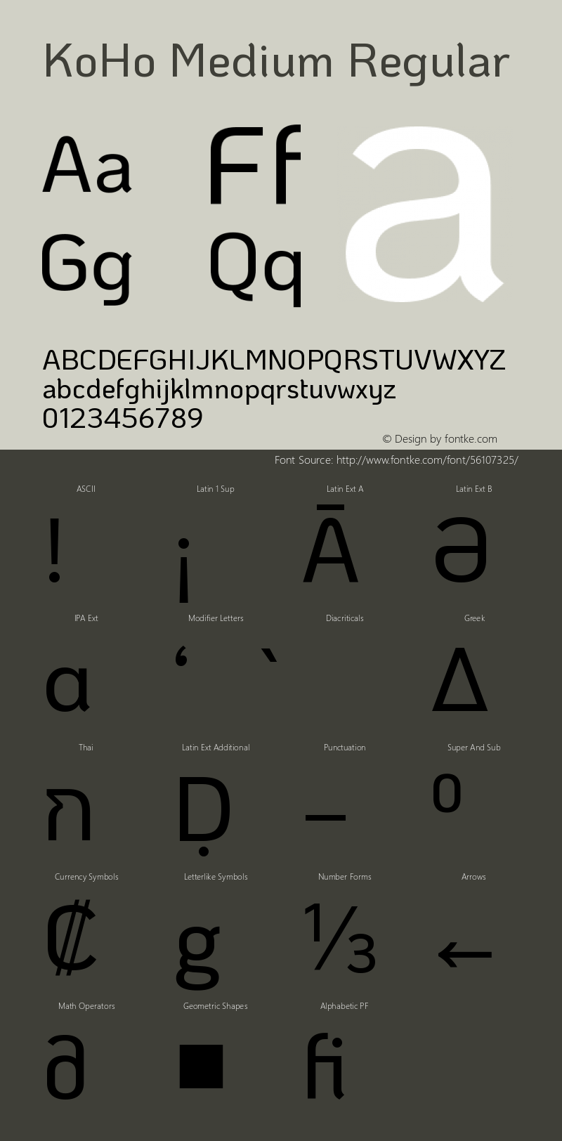 KoHo Medium Version 1.000; ttfautohint (v1.6) Font Sample