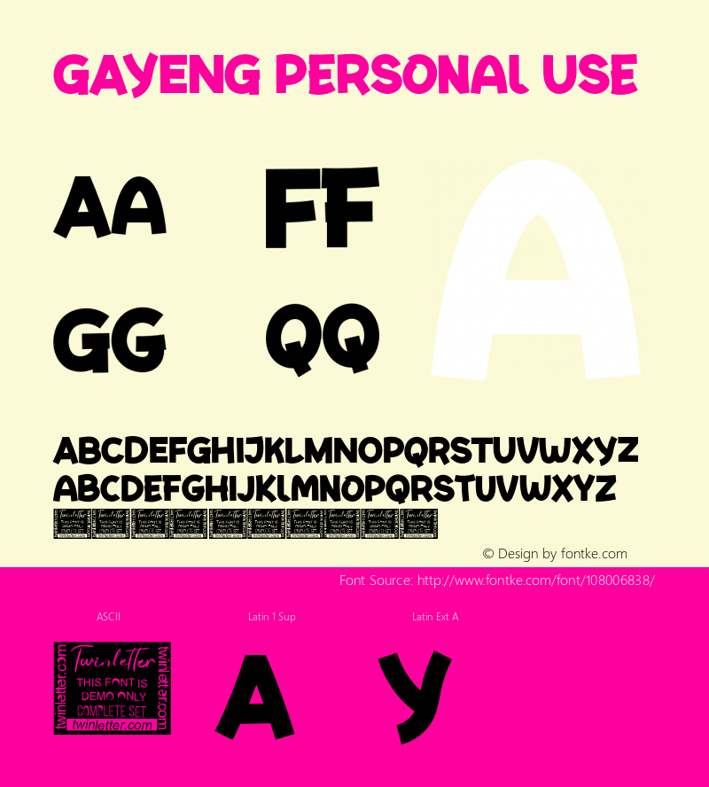 GAYENGPersonalUse Version 1.001;Fontself Maker 3.5.4 Font Sample