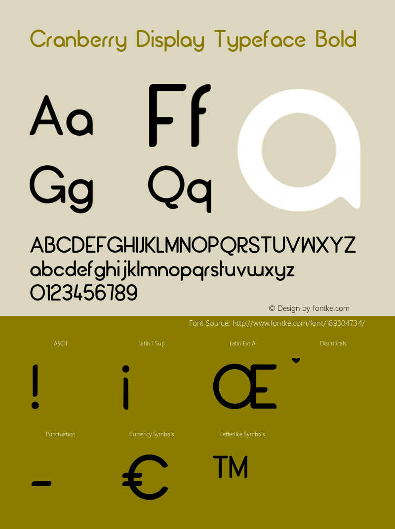 Cranberry Display Typeface Bold Version 1.000;hotconv 1.0.109;makeotfexe 2.5.65596图片样张