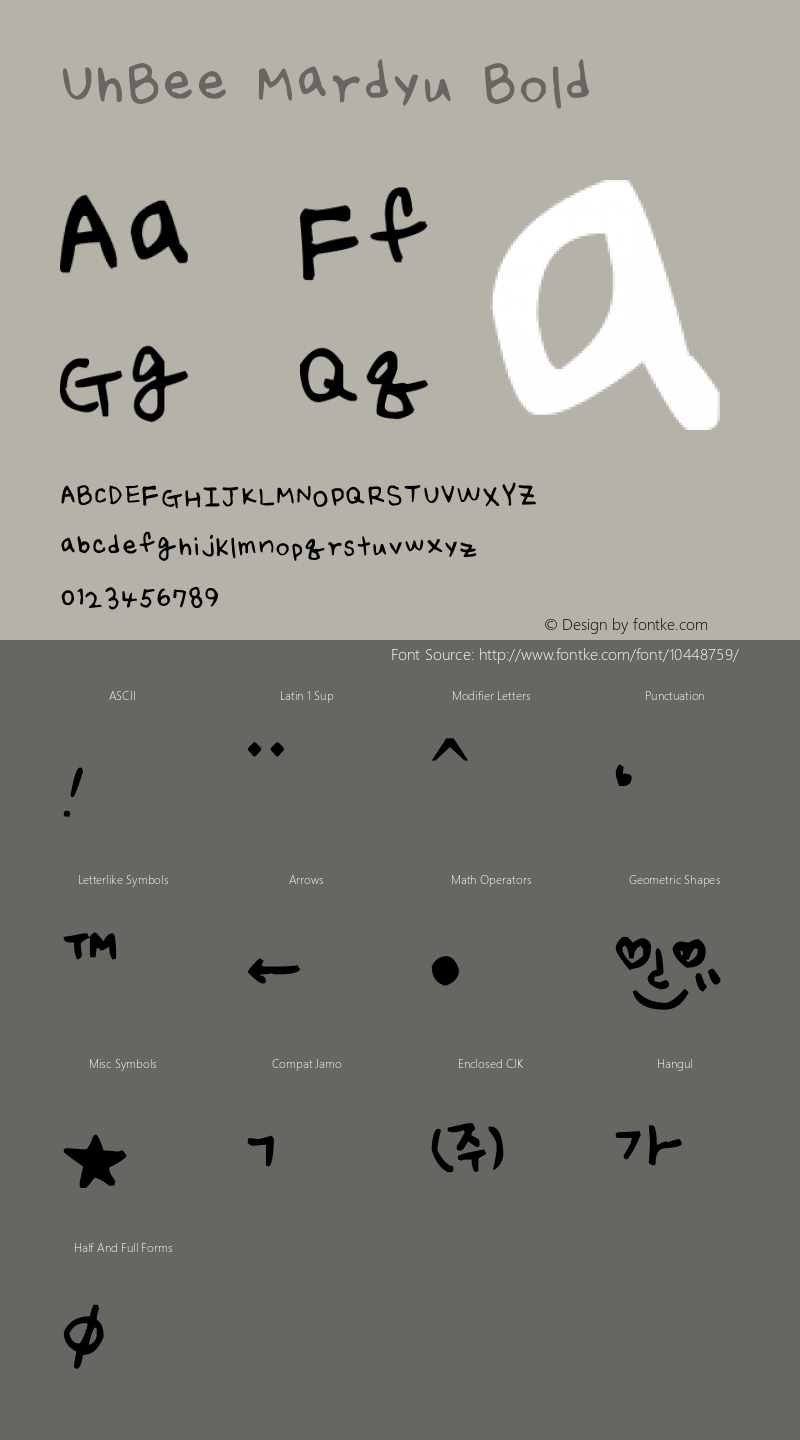 UhBee Mardyu Bold Version 1.00 September 13, 2012, initial release Font Sample