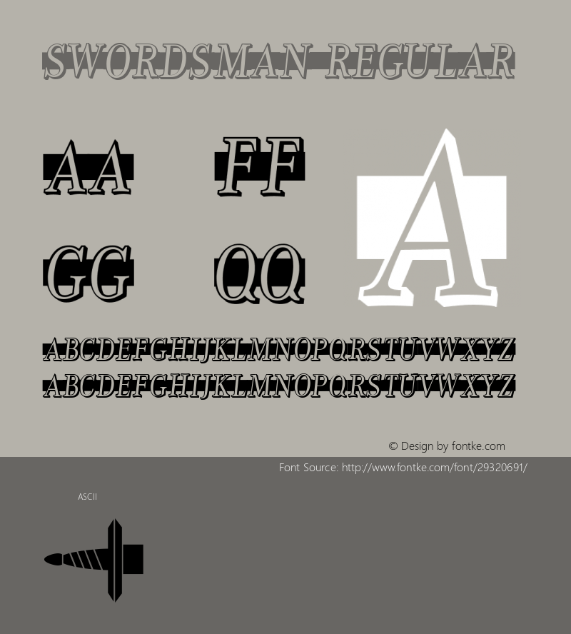 Swordsman Regular Version 1.000 Font Sample