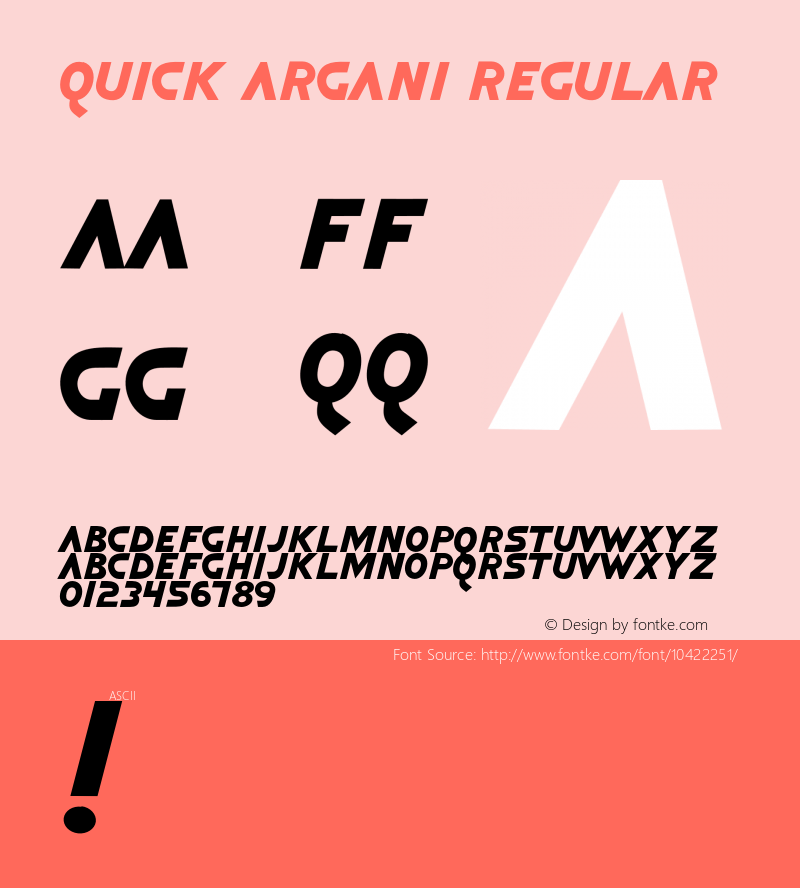 Quick Argani Regular 001.003 Font Sample