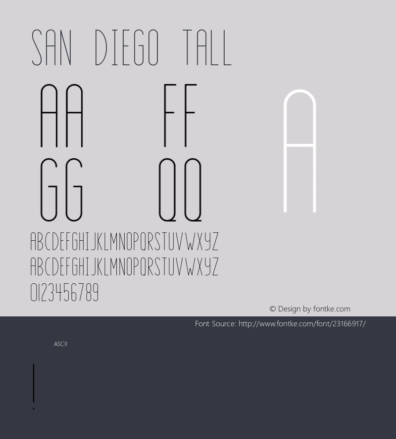 San Diego Tall Version 1.000 Font Sample