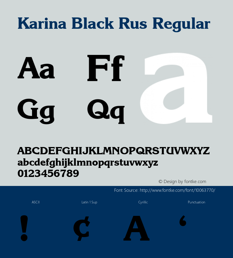 Karina Black Rus Regular 001.001 Font Sample