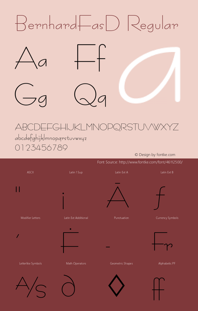 BernhardFasD Version 1.00 Font Sample