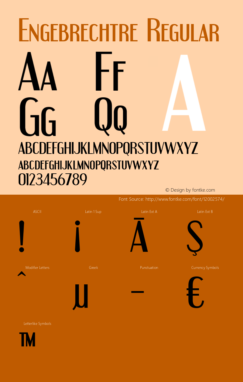 Engebrechtre Regular OTF 3.000;PS 001.001;Core 1.0.29 Font Sample