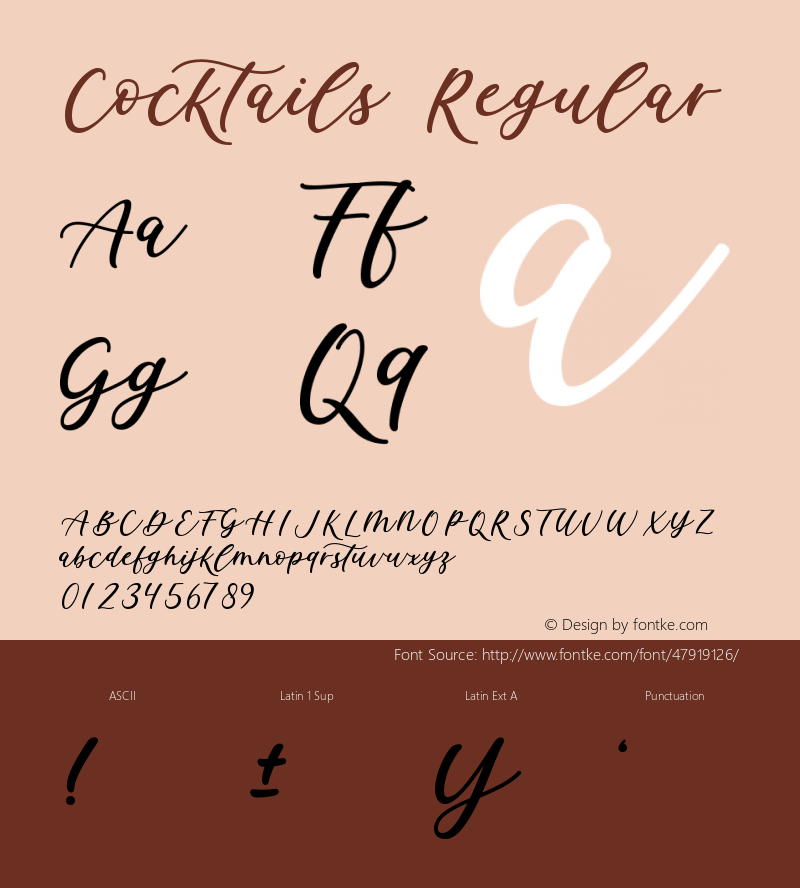 Cocktails Version 1.002;Fontself Maker 3.3.0 Font Sample