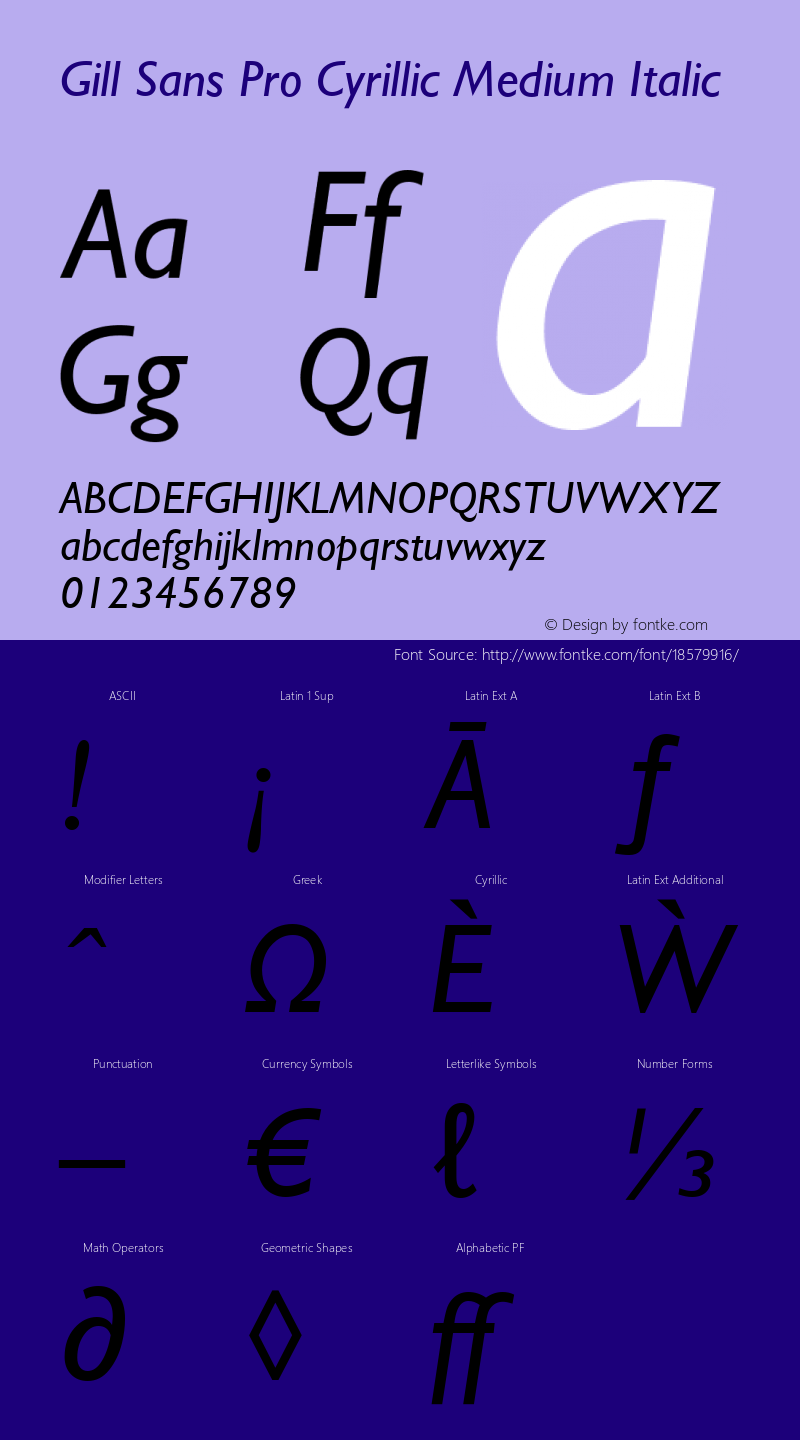 Gill Sans Pro Cyrillic Medium Italic Version 1.300;PS 1.200;hotconv 1.0.57;makeotf.lib2.0.21895;com.myfonts.easy.mti.gill-sans.pro-cyrillic-medium-inclined.wfkit2.version.3MRr Font Sample