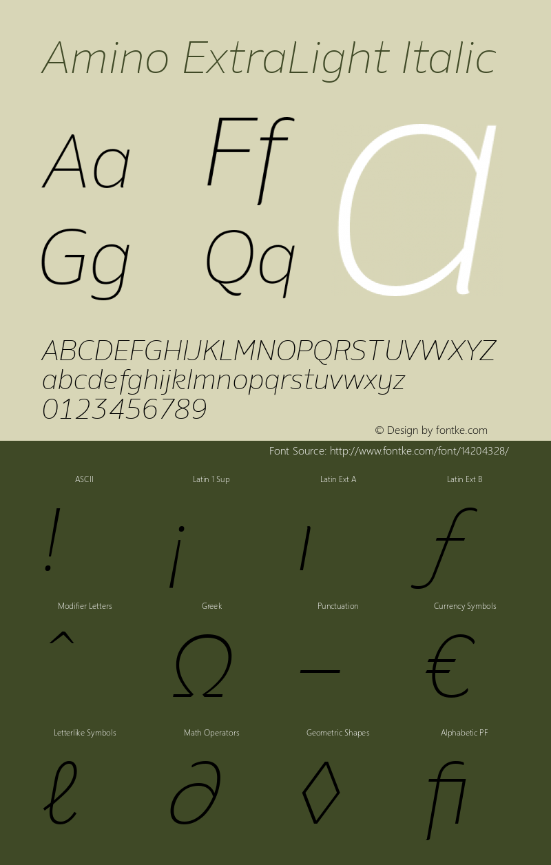 Amino ExtraLight Italic Version 2.01 : 2013;com.myfonts.cadson-demak.amino.extra-light-italic.wfkit2.41K1 Font Sample