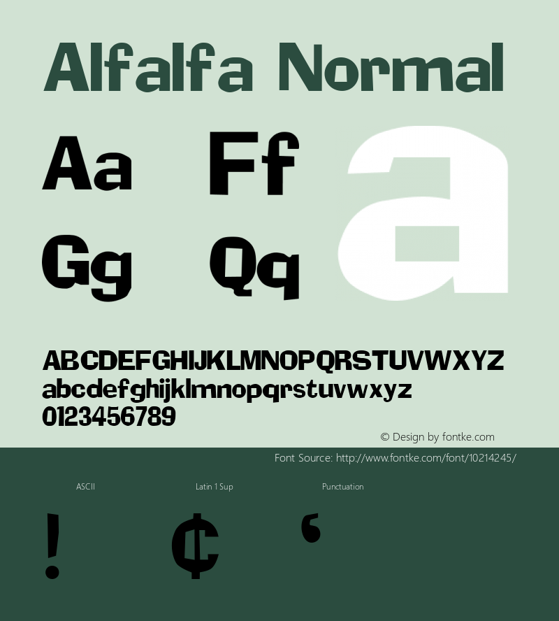 Alfalfa Normal 1.0 Tue Oct 11 09:09:36 1994 Font Sample