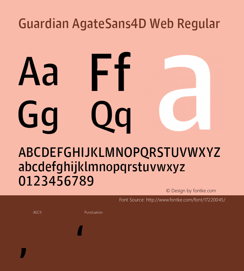 Guardian AgateSans4D Web Regular Version 001.002 2011 Font Sample