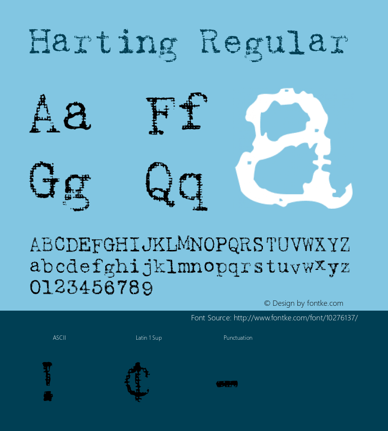 Harting Regular Altsys Fontographer 3.3  3/5/92 Font Sample