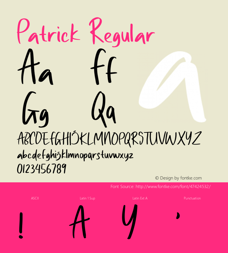 Patrick Version 1.003;Fontself Maker 3.4.0 Font Sample