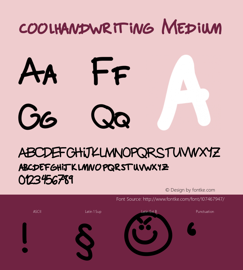 coolhandwriting Version 001.000 Font Sample