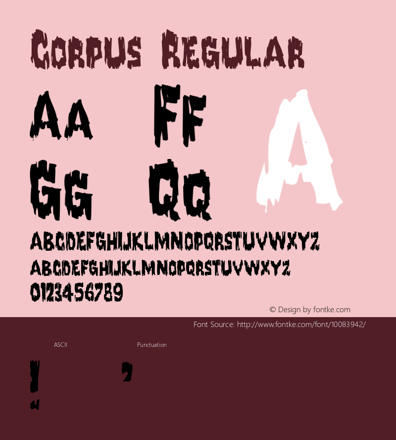 Corpus Regular Altsys Fontographer 4.0.3 8/27/97 Font Sample