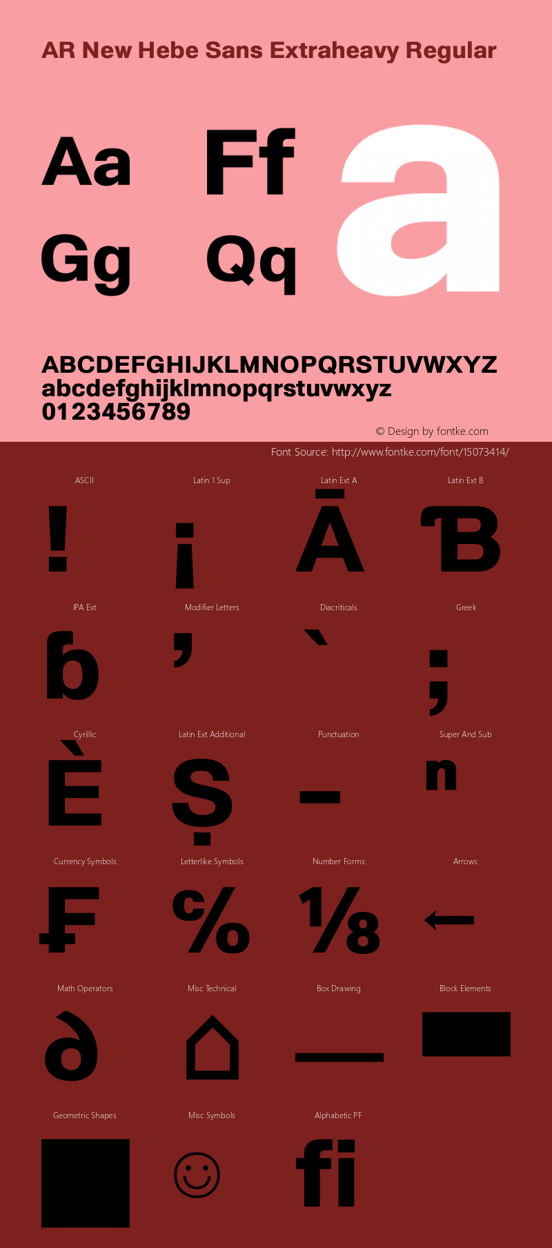 AR New Hebe Sans Extraheavy Regular Version 1.00 Font Sample