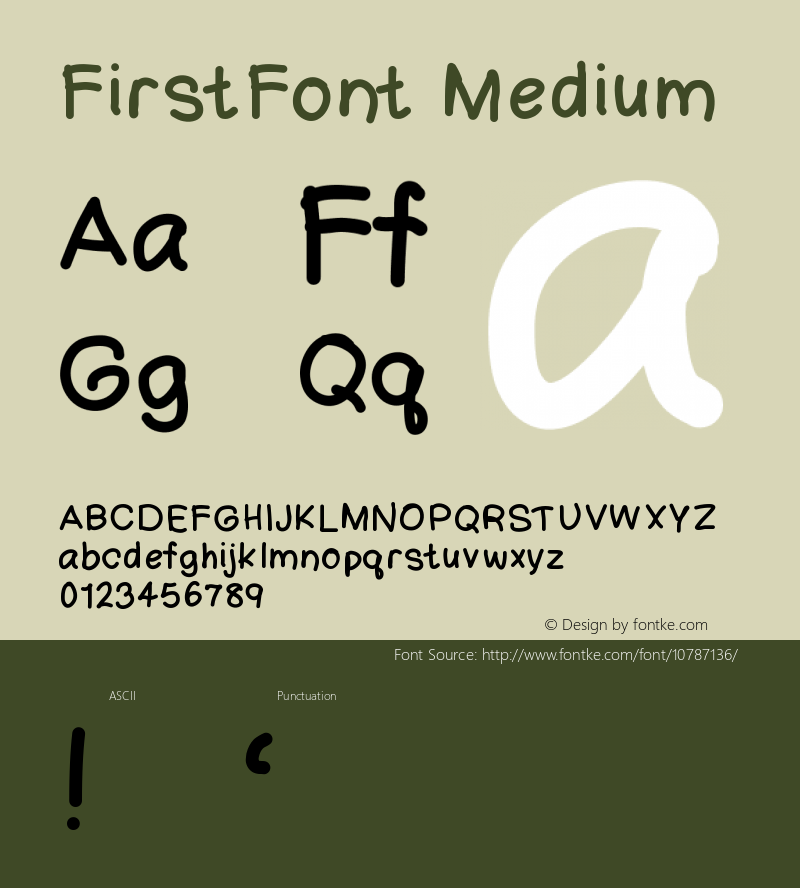 FirstFont Medium Version 001.000 Font Sample