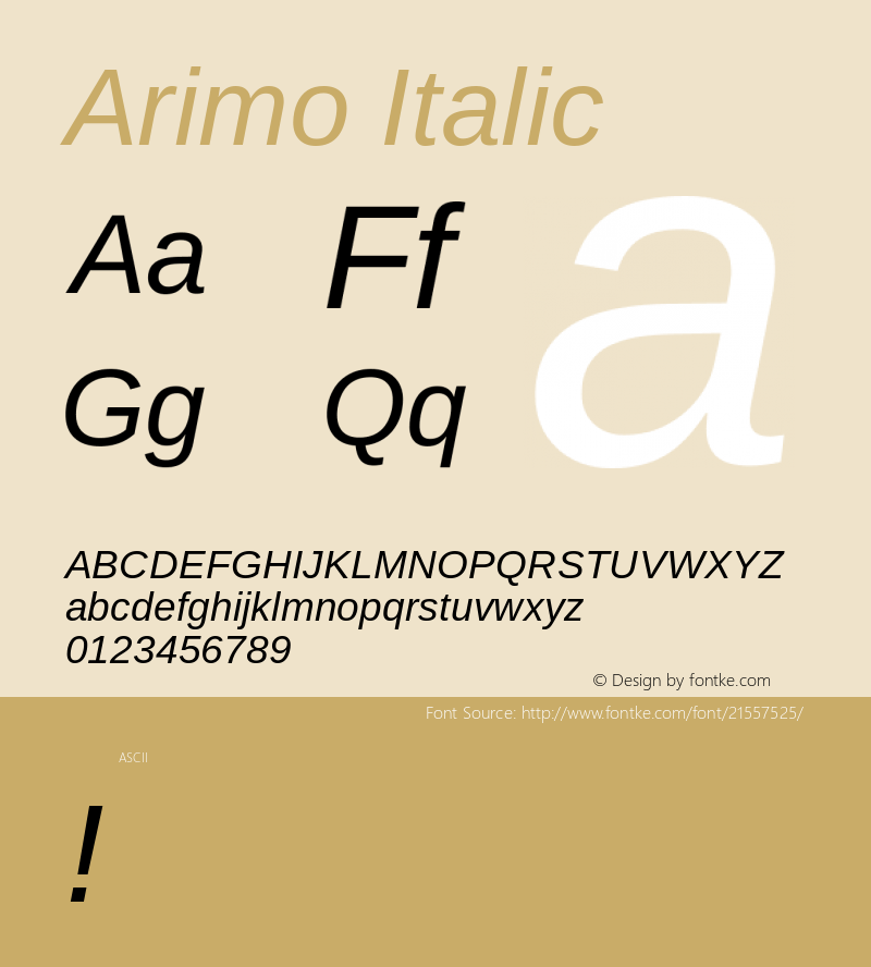 Arimo Version 1.0 Font Sample