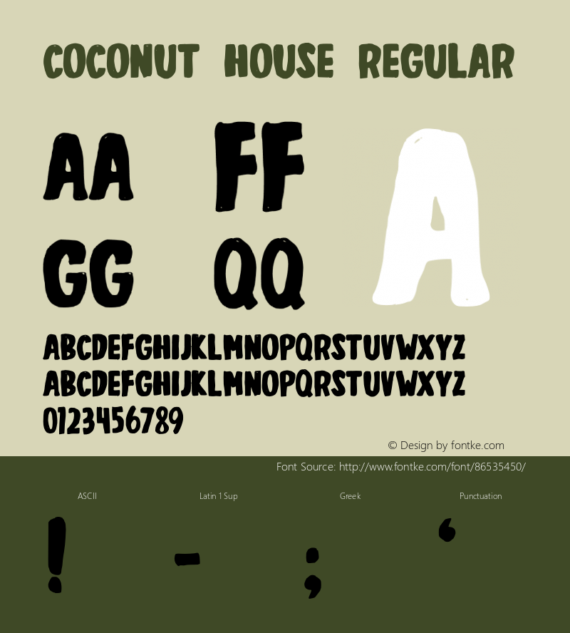 Coconut House Version 1.00;October 2, 2020;FontCreator 11.5.0.2427 32-bit Font Sample