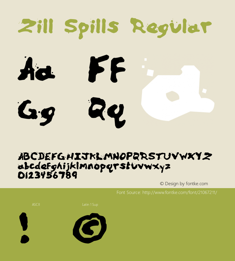 Zill Spills Version 1.00 Font Sample