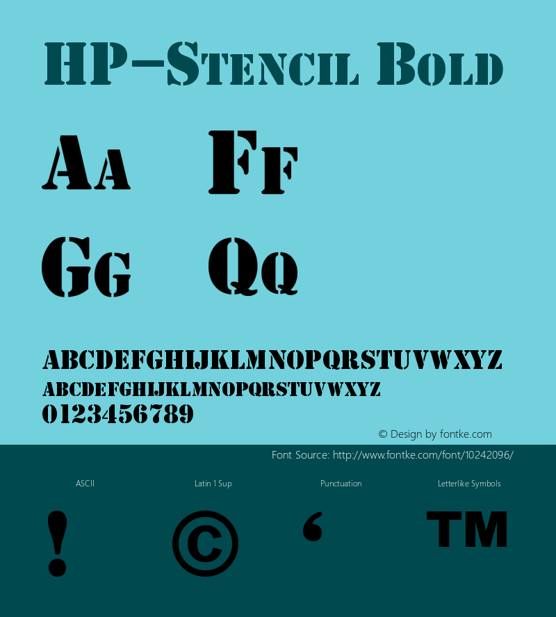 HP-Stencil Bold 2 Font Sample