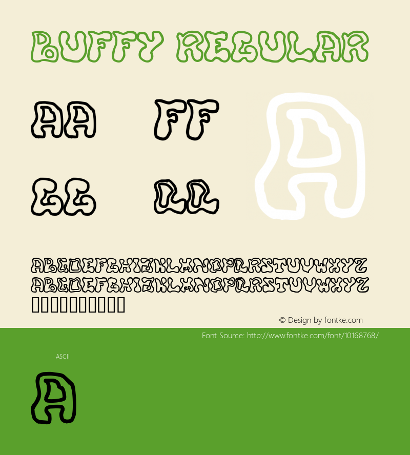 buffy Regular Macromedia Fontographer 4.1 1998-07-21 Font Sample