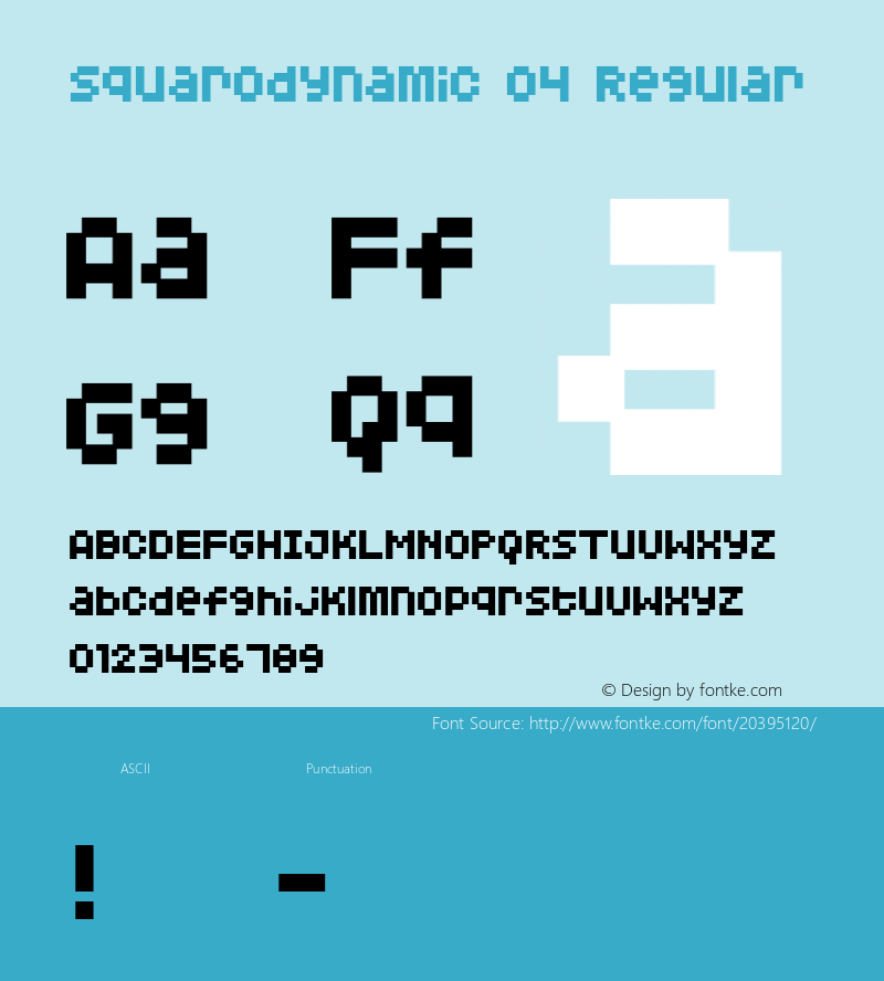 Squarodynamic 04 Macromedia Fontographer 4.1.3 1/3/01 Font Sample