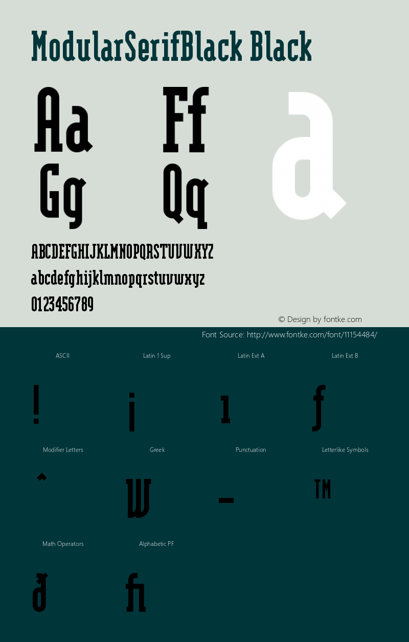 ModularSerifBlack Black Version 001.001 Font Sample