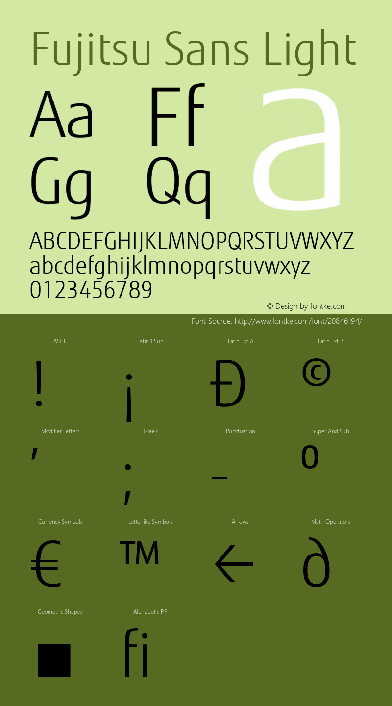 FujitsuSans-Light Version 1.001 Font Sample