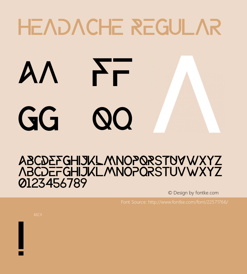 Headache Version 1.001;Fontself Maker 1.1.1 Font Sample