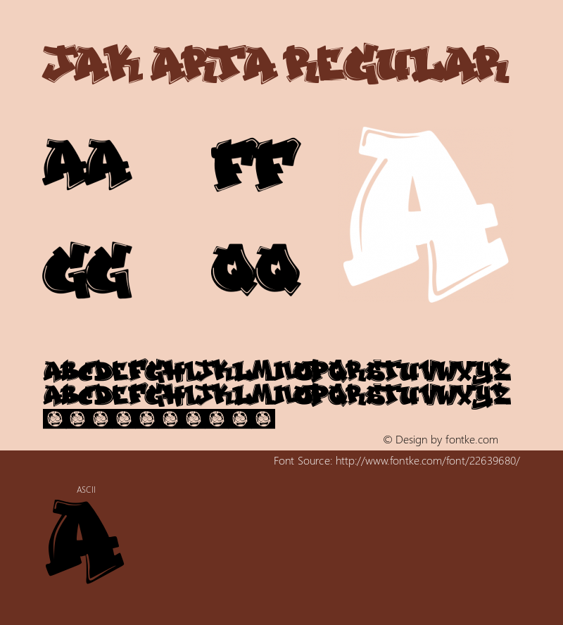 JAK ARTA Version 1.0 Font Sample