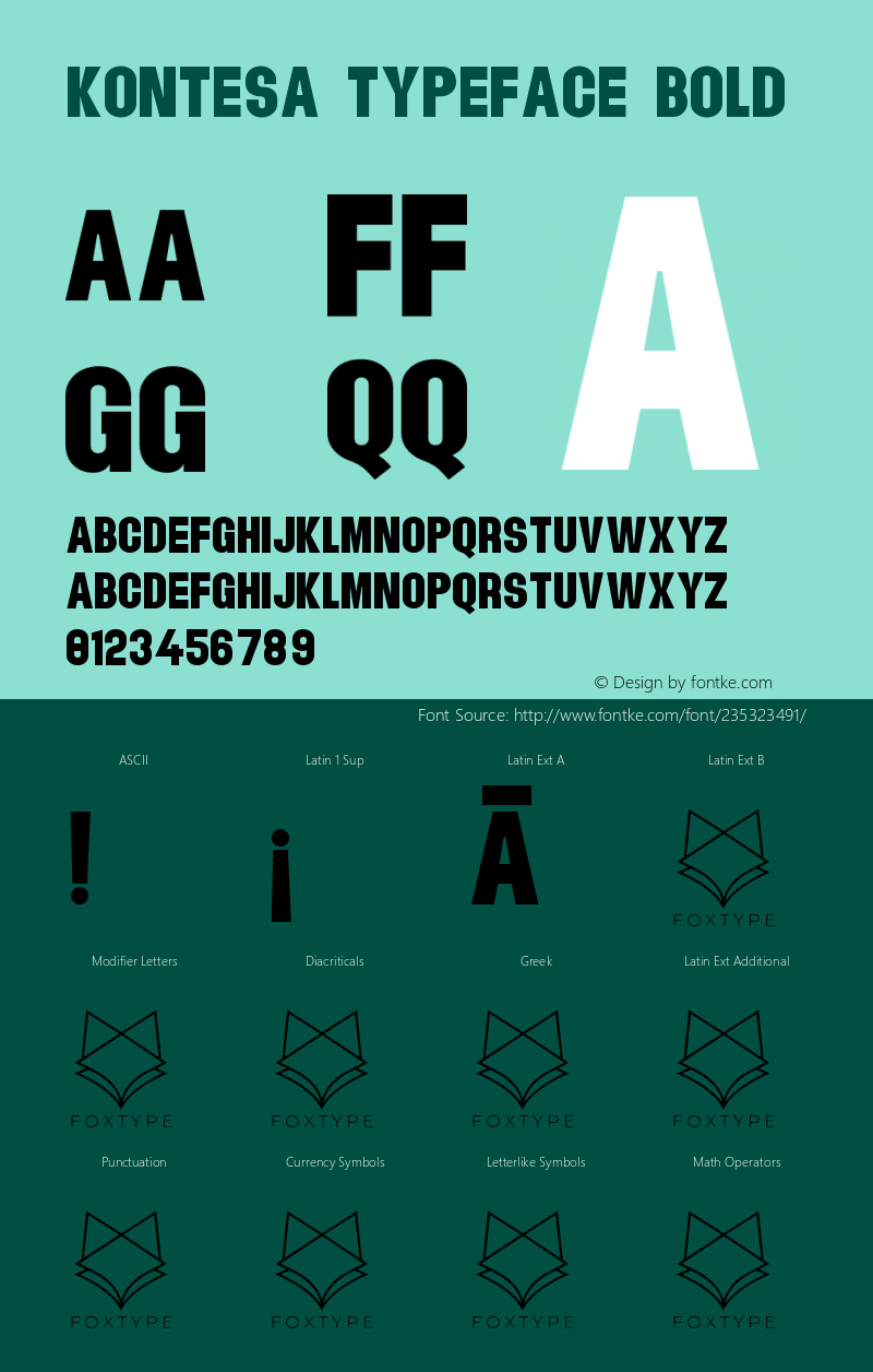 Kontesa Typeface Bold Version 1.000;FEAKit 1.0图片样张