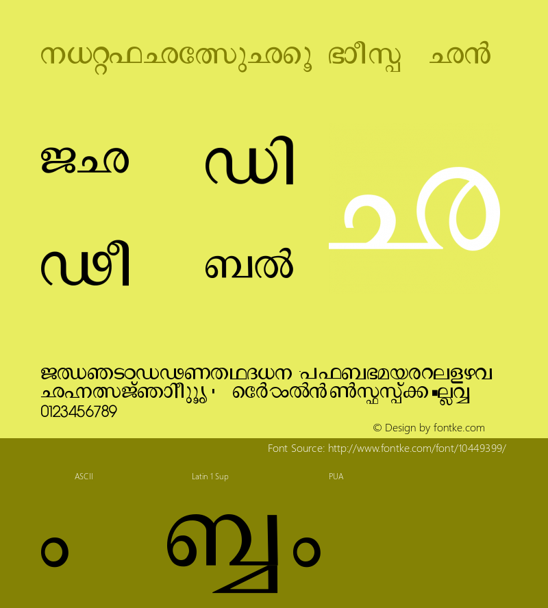 ML_Panchami Regular Unknown Font Sample