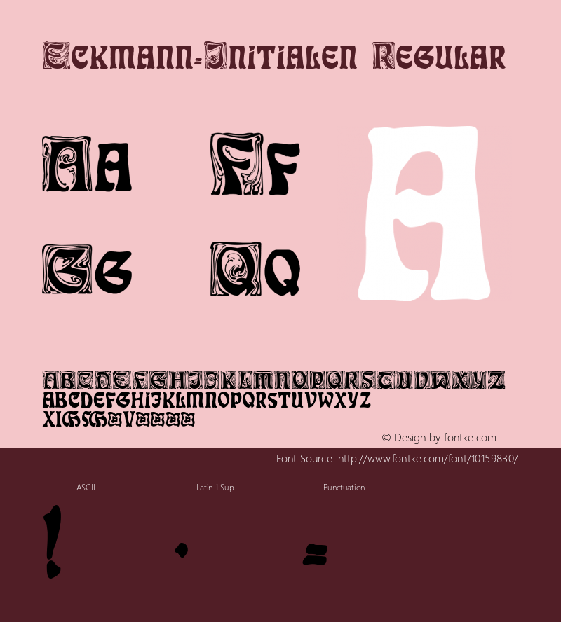 Eckmann-Initialen Regular Version 1.1; 2001 Font Sample