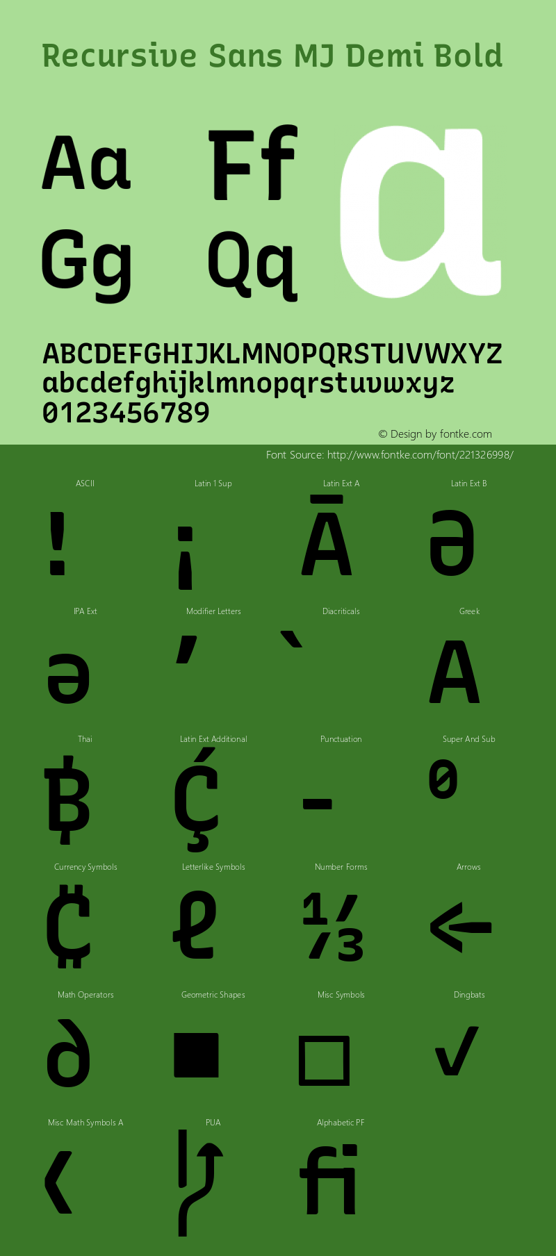 Recursive Sans MJ Demi Bold 4.20图片样张