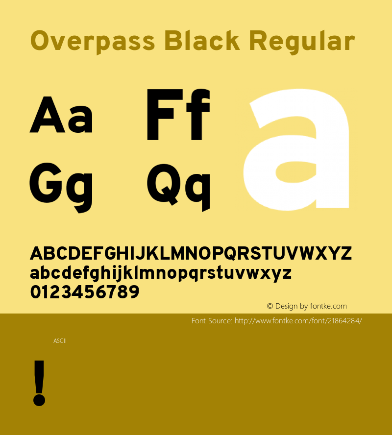 Overpass Black Regular  Font Sample