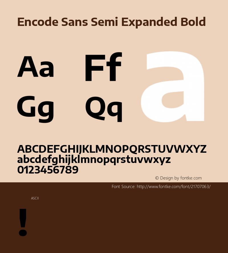 EncodeSansSemiExpanded Version 1.0 Font Sample