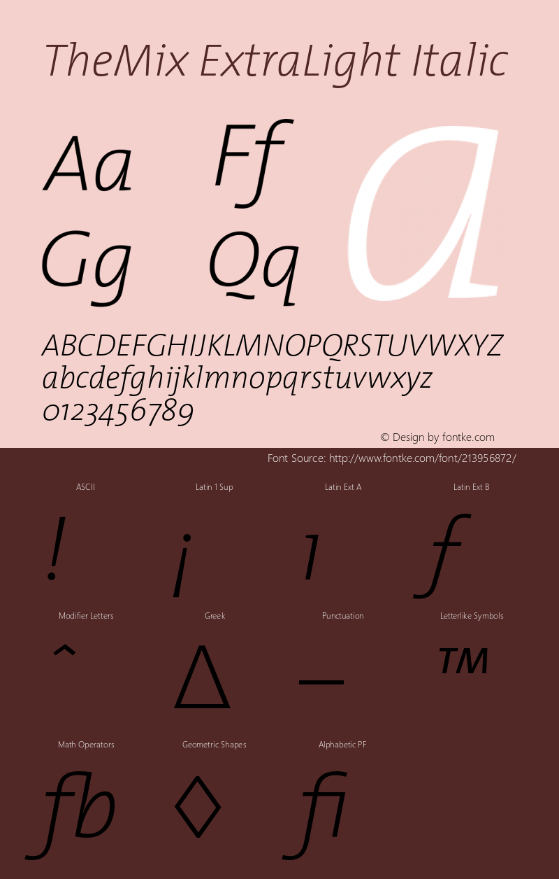 TheMix ExtraLight Italic 1.0图片样张