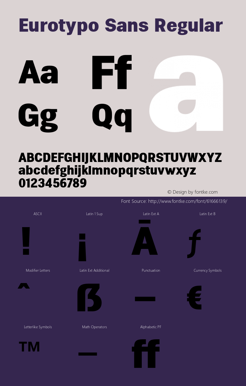 Eurotypo Sans W05 Heavy Version 1.00 Font Sample