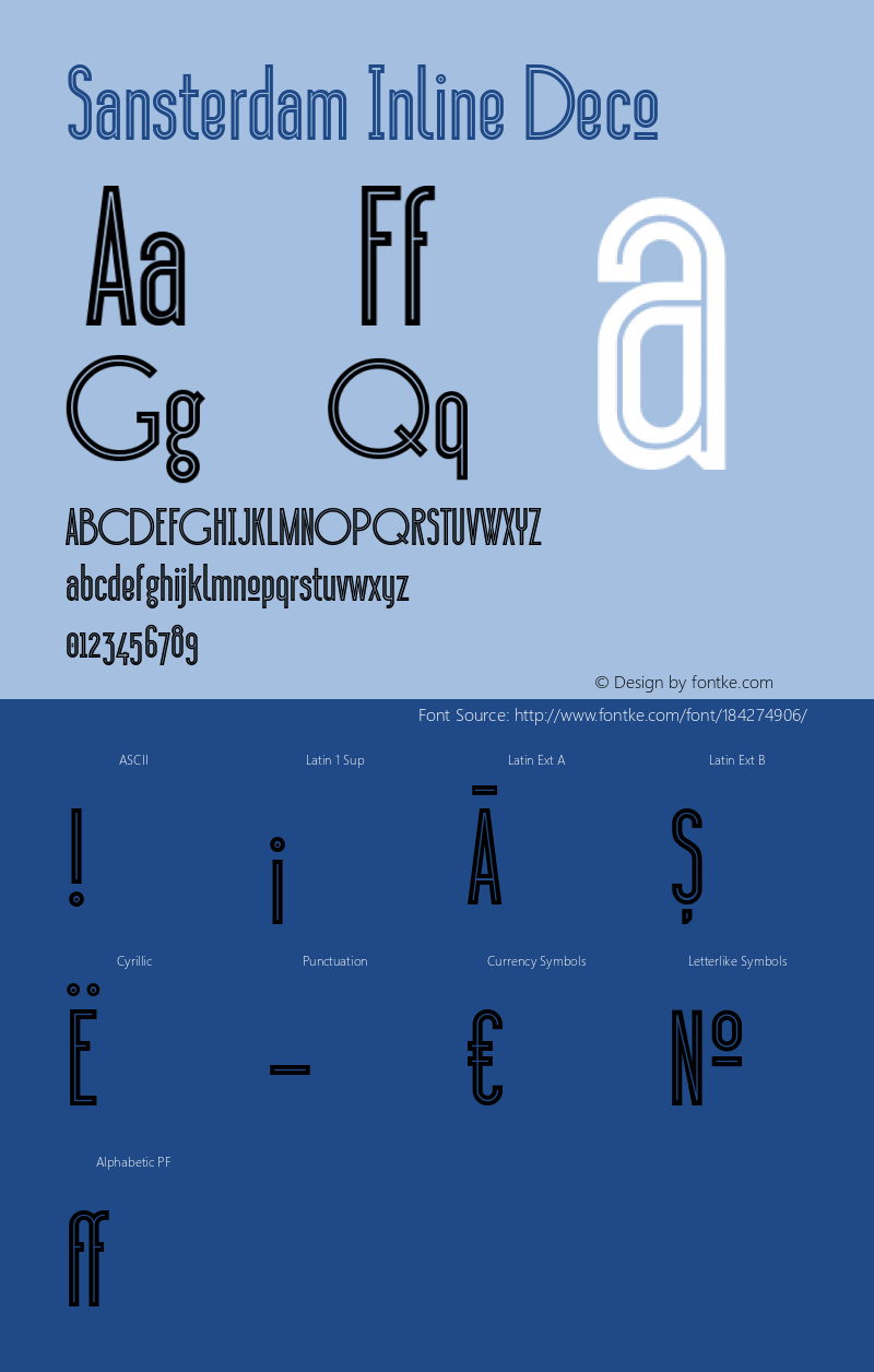 Sansterdam Inline Deco Version 1.012;Fontself Maker 3.0.0-3图片样张