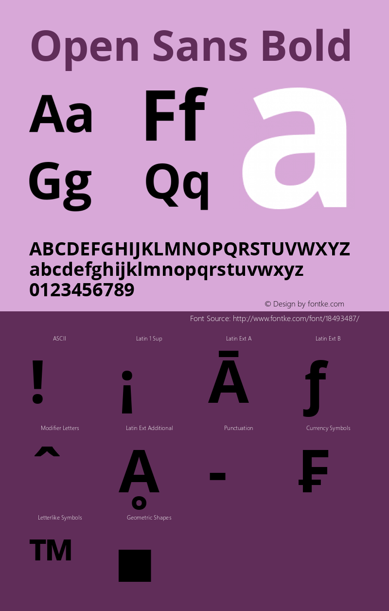 Open Sans Bold Version 1.10 Font Sample