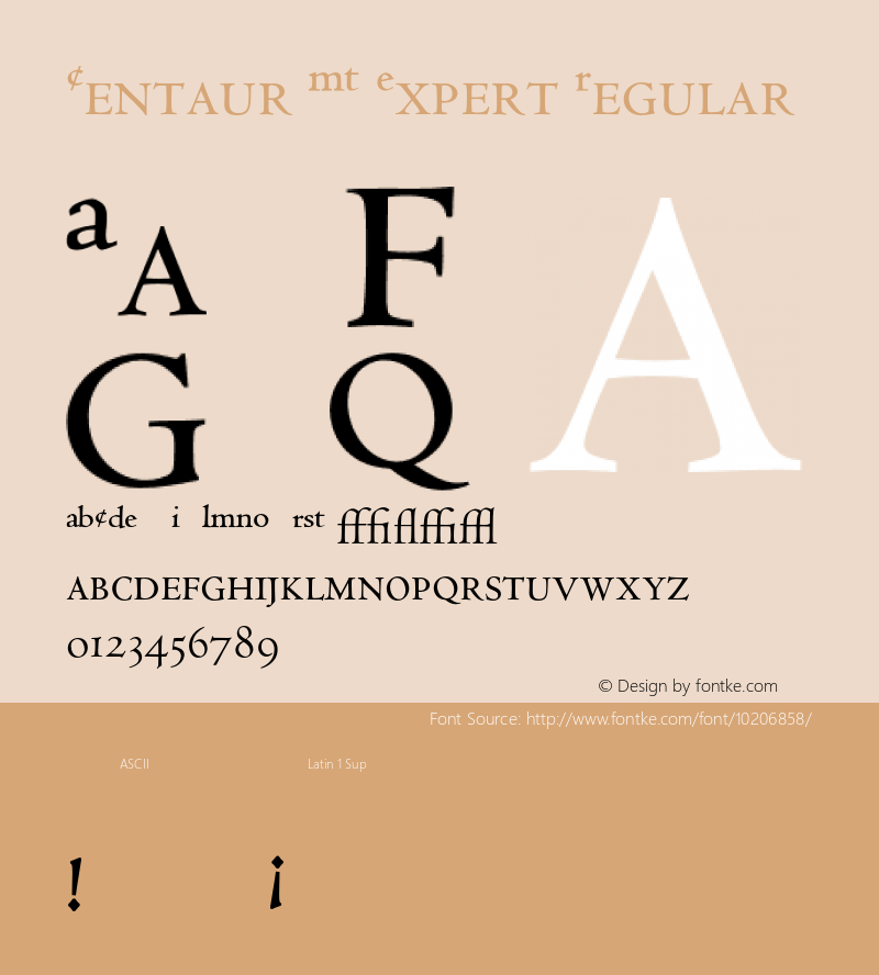 Centaur MT Expert Regular 001.000 Font Sample