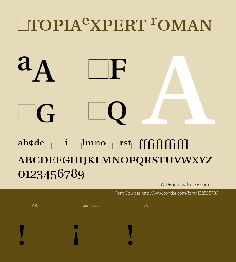 UtopiaExpert Roman Version 1.00 Font Sample