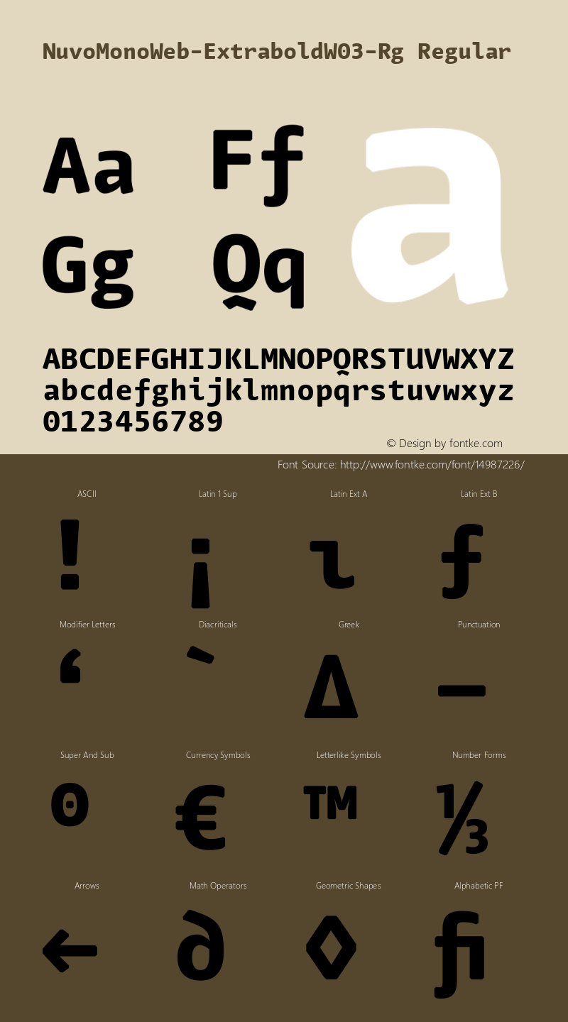 NuvoMonoWeb-ExtraboldW03-Rg Regular Version 7.504 Font Sample